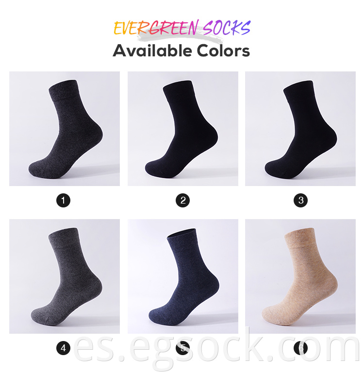 Men Plain Crew 98% Cotton Socks